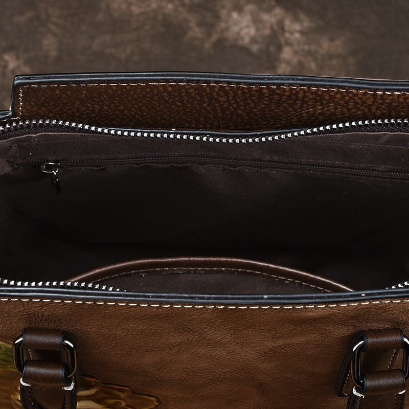 Retro-Handtasche aus europäischem und amerikanischem Leder - Mode, Schuhe & Taschen online kaufen - Koolo.de