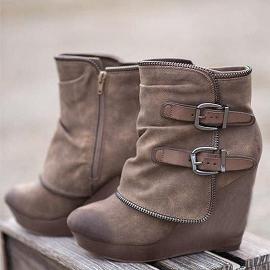 Damen Booties mit Keilabsatz Plateaustiefel - Mode, Schuhe & Taschen online kaufen - Koolo.de