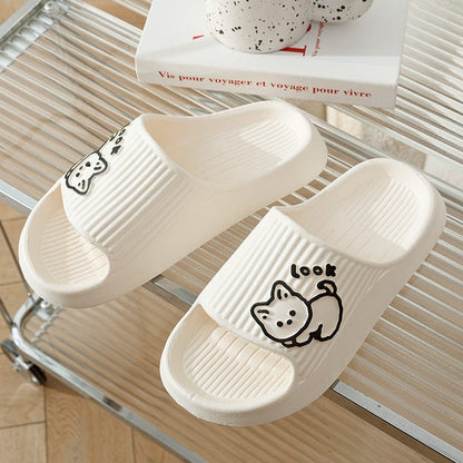 Cute Cat Slippers Summer Women Home Shoes Bath Thick Platform Non-Slip Slides Indoor Outdoor - Mode, Schuhe & Taschen online kaufen - Koolo.de